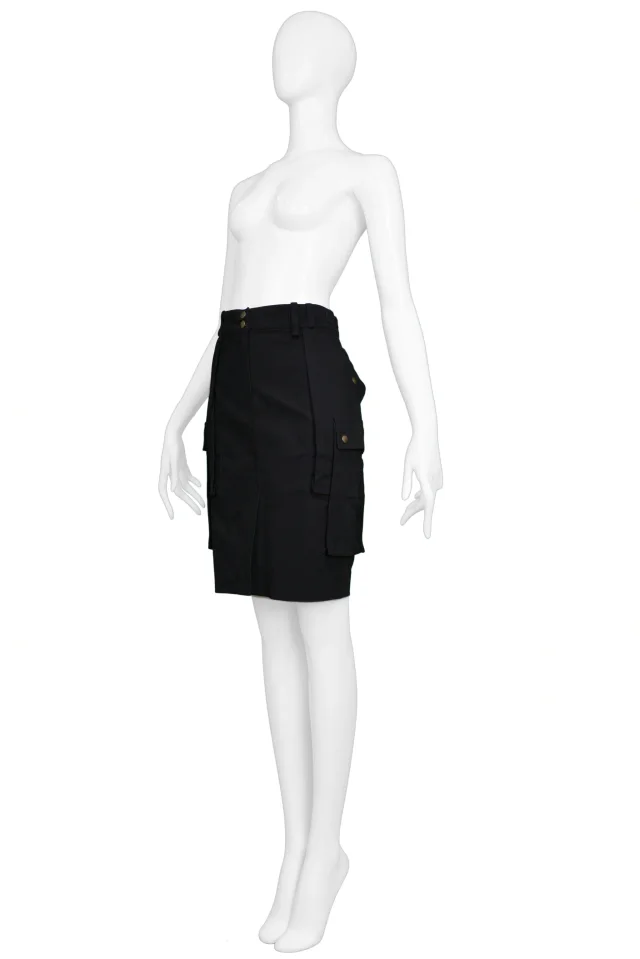 Balenciaga By Ghesquiere Black Cargo Skirt 2002 in Black from Resurrection Vintage, photo 5 of 8