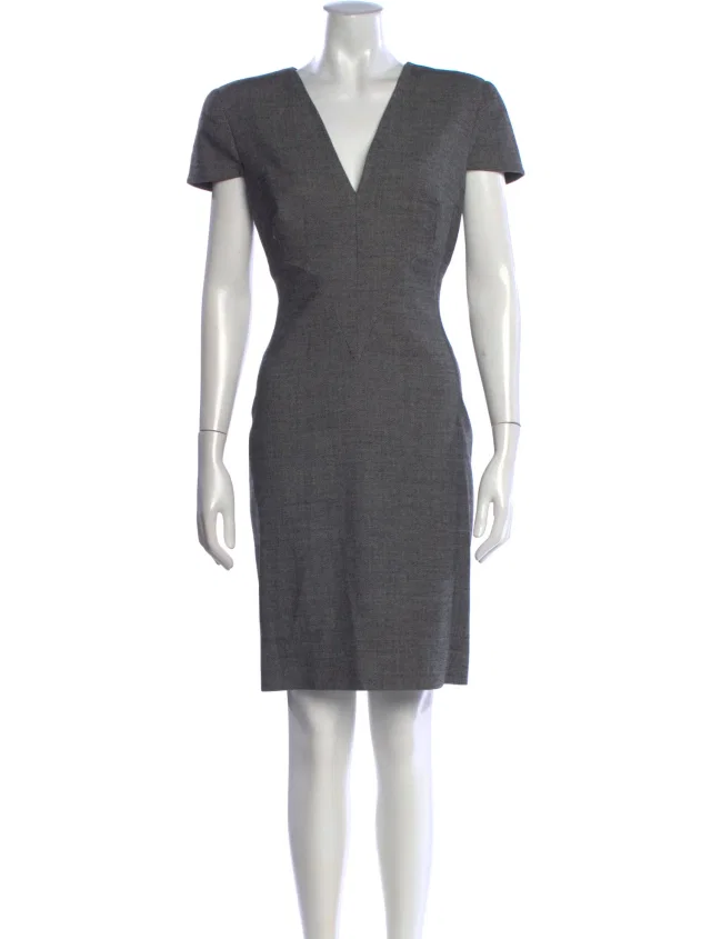Alexander McQueen Wool Knee-Length Dress in black Wool from The RealReal
