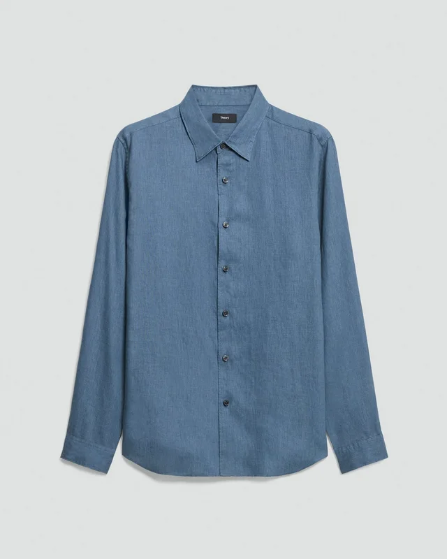 Theory Irving Shirt in Relaxed Linen in BERING 100% Linen, photo 6 of 12 from Theory