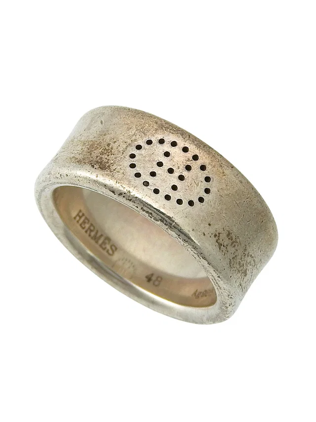 Hermès 925 Evelyn Eclipse Ring #48 Silver in Silver from VINTAGE QOO TOKYO