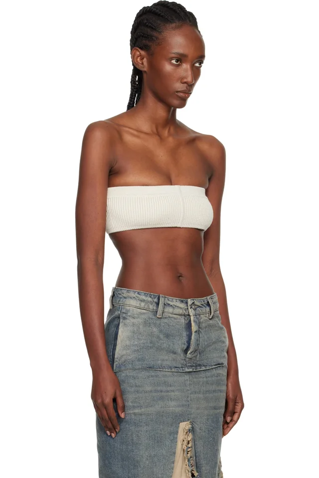 Rick Owens Off-White Concordians Slim Bandeau Top, photo 2 of 4 from SSENSE