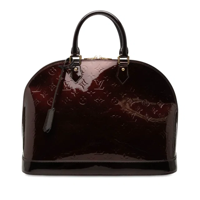 Purple Louis Vuitton Monogram Vernis Alma GM Handbag in Purple Leather from Designer Revival