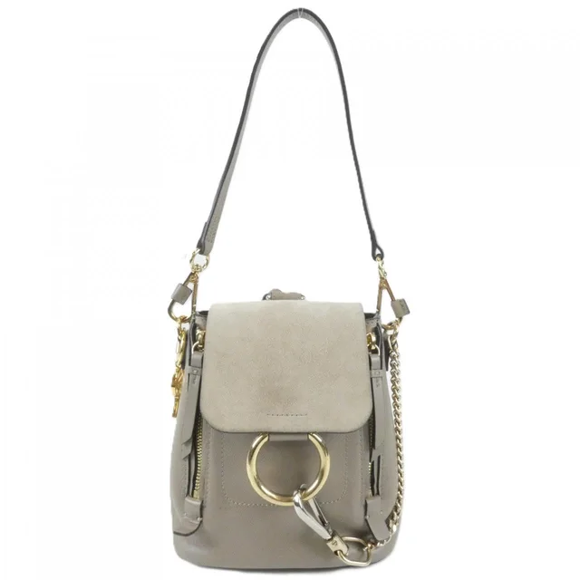 Chloé Faye CHC17SS232 HEU Backpack in B79/MOTTY GREY/GOLD hardware calf/suede from KOMEHYO