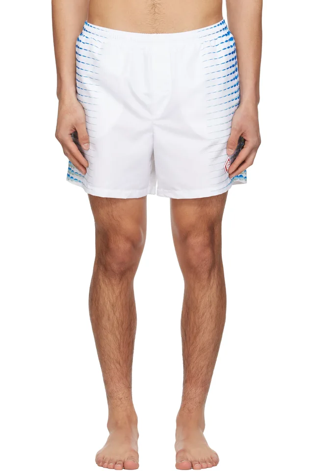 Casablanca White Printed Swim Shorts, image 1 of 1 from SSENSE