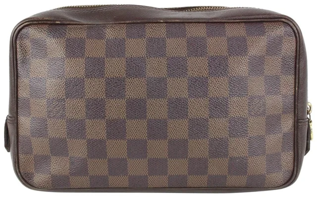 Louis Vuitton Damier Ebene Trousse Toilette Cosmetic Bag Toiletry Pouch Dopp in Brown Canvas from Bagriculture