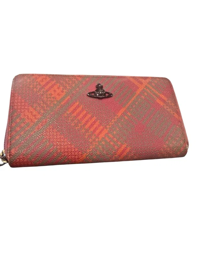 Vivienne Westwood Pink Orange Plaid Zip-Around Wallet in orange|red from Poshmark