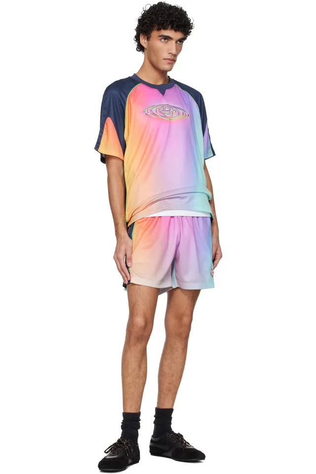 Casablanca Multicolor Football Shorts, photo 4 of 4 from SSENSE