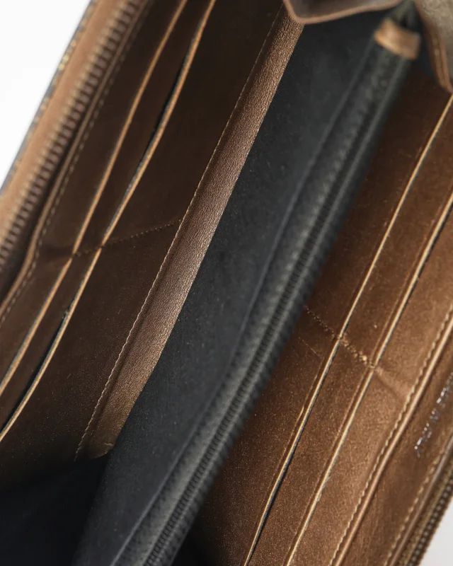 Chanel CC Metallic Caviar Long Zip Around Wallet in Caviar leather from A Retro Tale, photo 8 of 11