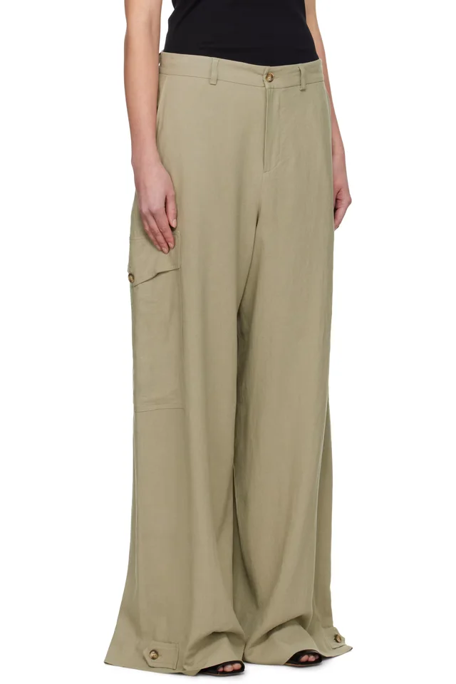 La Collection Green Stein Trousers, photo 2 of 4 from SSENSE