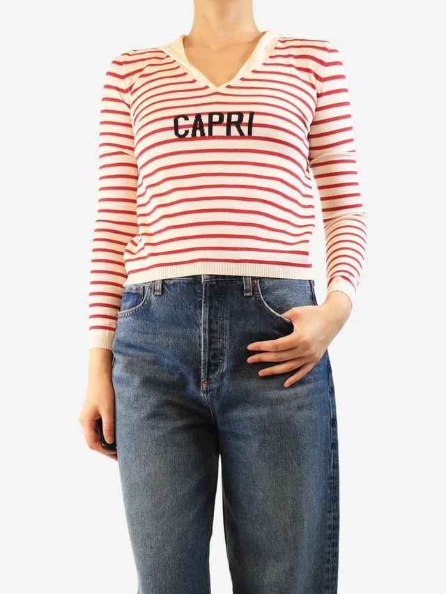 Dior Fine-knit stripe sweater - size UK 8 in Silk from Sign of the Times
