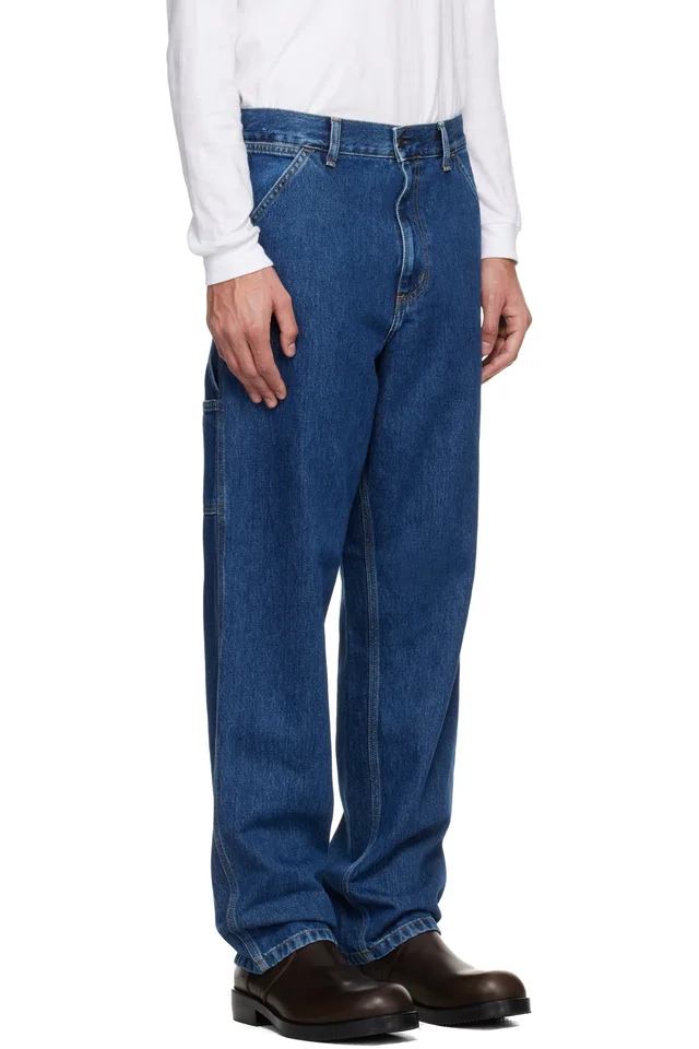 Carhartt Work In Progress Blue Single Knee Jeans, photo 2 of 4 from SSENSE