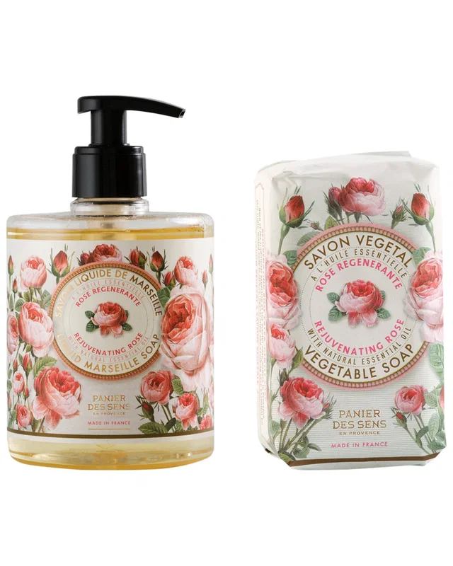 Panier des Sens Rose Liquid Marseille Soap 16.9oz & Extra-Gentle Soap 5.3Oz, image 1 of 1 from Rue La La