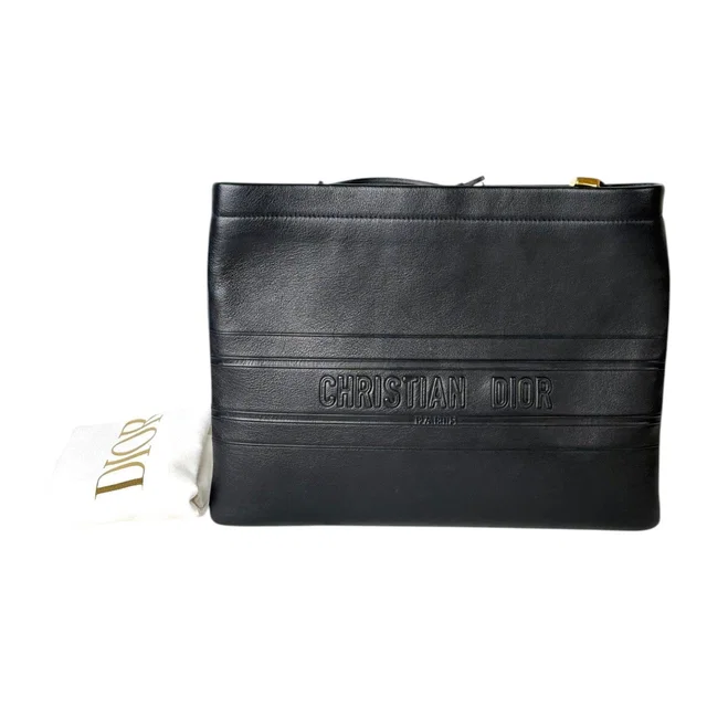 Dior Black Zip Clutch Bag in Black from Luxury Promise