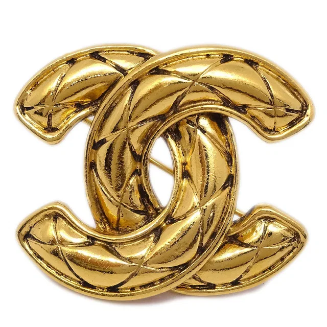 Chanel 1986-1994 Quilted CC Brooch Small 1153 from AMORE Vintage Tokyo