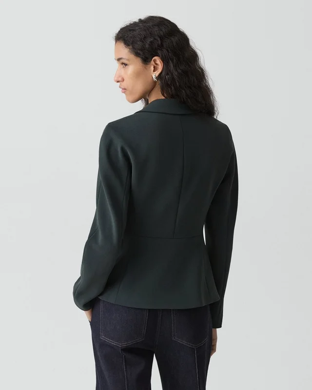 Theory Fitted Blazer in Admiral Crepe in RICH GREEN, photo 12 of 16 from Theory