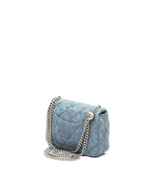 Chanel Denim Camellia Sweetheart Mini Flap Bag in Denim from A Retro Tale, photo 3 of 10