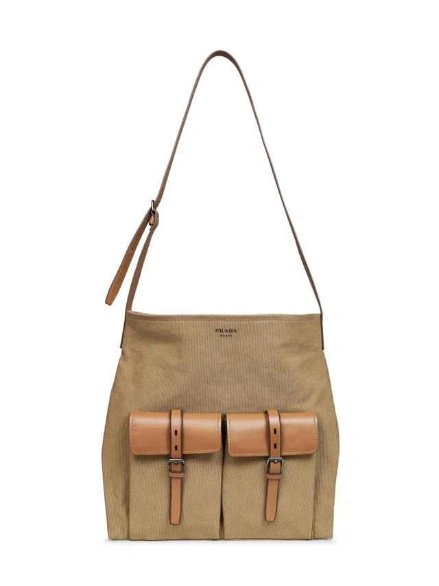 Prada Route Crossbody Bag — Beige Polyamide in Beige Canvas from HEWI