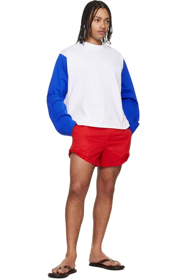 LII Red Rolled-Hem Shorts, photo 4 of 4 from SSENSE