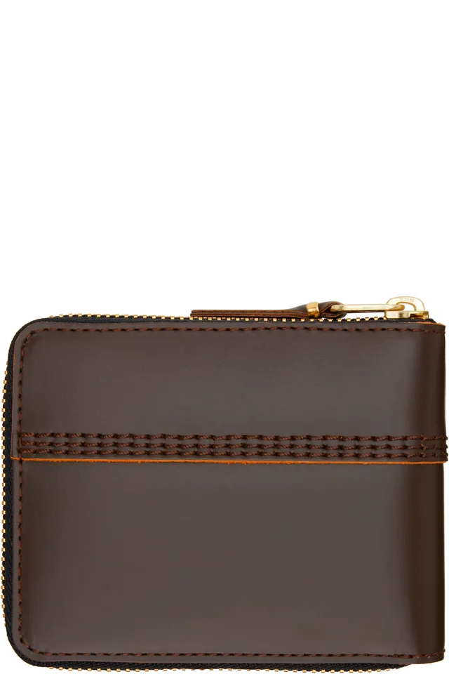 COMME des GARÇONS WALLETS Brown Triple Stitch Wallet, photo 2 of 3 from SSENSE