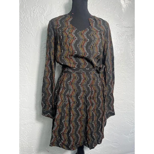 TOTEME Women's A-line Dress - Black/Multi in black|multicolor from Depop