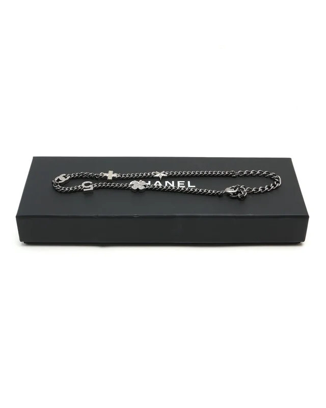 Chanel Strass Charm Station Choker Necklace from A Retro Tale, photo 5 of 5