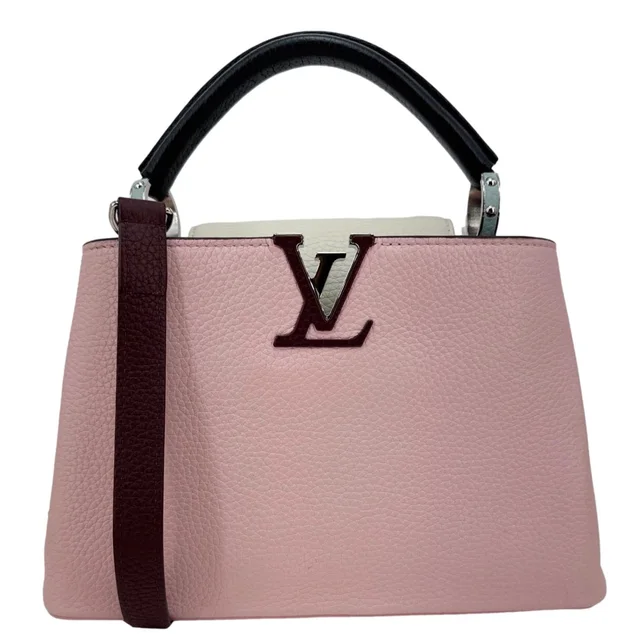 Louis Vuitton Capucines BB Taurillon Leather Crossbody Bag Pink in Pink Leather from Dallas Designer Handbags