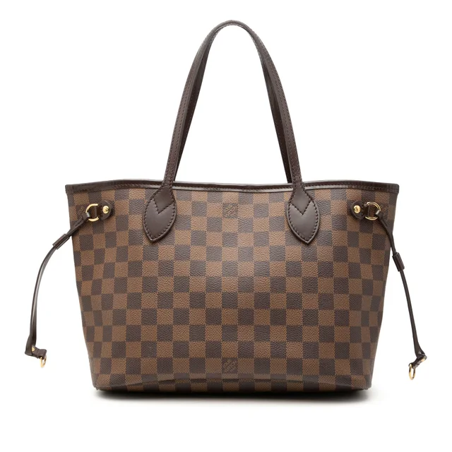 Brown Louis Vuitton Damier Ebene Neverfull PM Tote Bag in Brown Canvas from Designer Revival