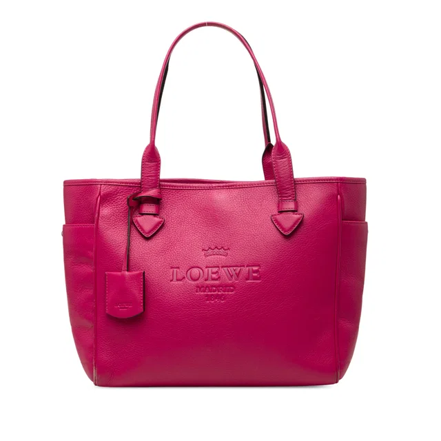 Pink LOEWE Leather Heritage Tote in Pink Leather from Designer Revival, photo 1 of 1