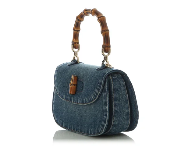 Gucci Small Denim Bamboo 1947 Top Handle Bag in Denim from Ann's Fabulous Finds, photo 3 of 9