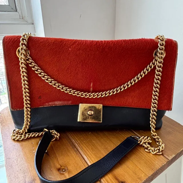 Mulberry Women's Shoulder bags - Red/Orange in orange|red Leather from Depop, photo 1 of 1
