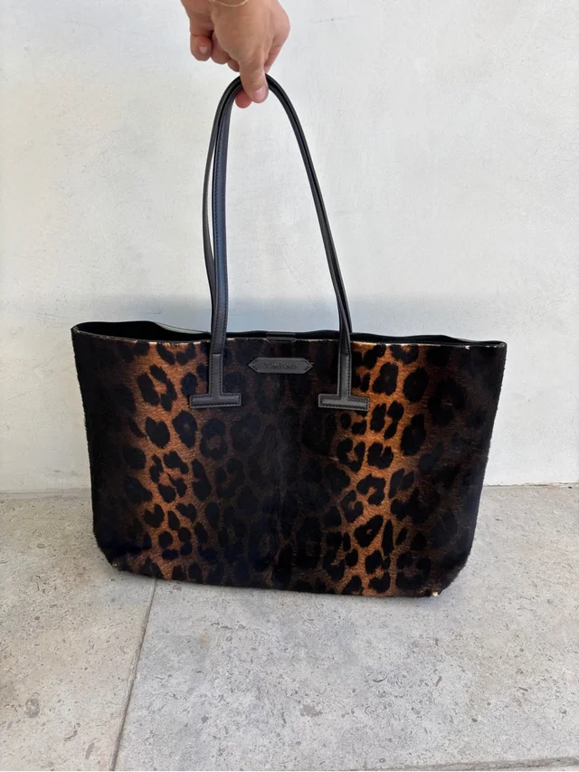 Tom Ford Leopard Print Tote - Brown And Black in brown|black|red from Poshmark