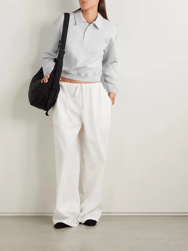 SKIMS Cotton-Blend Jersey Long Sleeve Henley - Light Heather Grey in Grey, photo 2 of 2 from NET-A-PORTER (Canada)