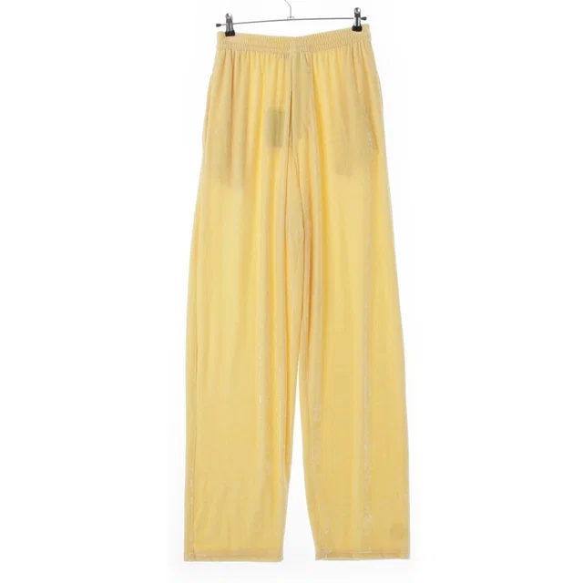 Balenciaga Rayon Velvet Easy Wide Track Pants Yellow in Yellow Velvet from The Reluxe