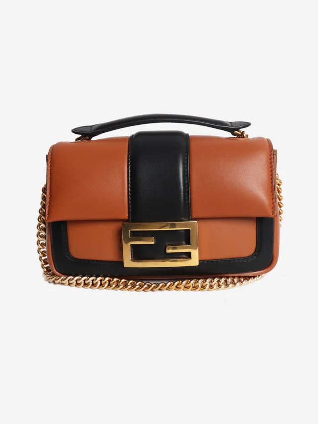 Fendi Black and brown two-tone mini Baguette bag from Sign of the Times