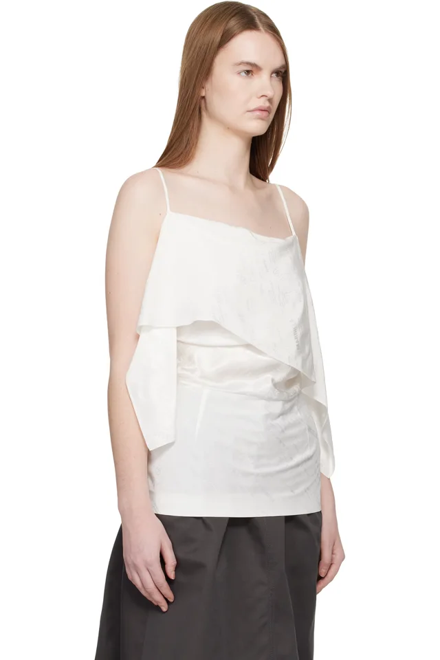MM6 Maison Margiela Off White Folded Jacquard Camisole, photo 2 of 4 from SSENSE