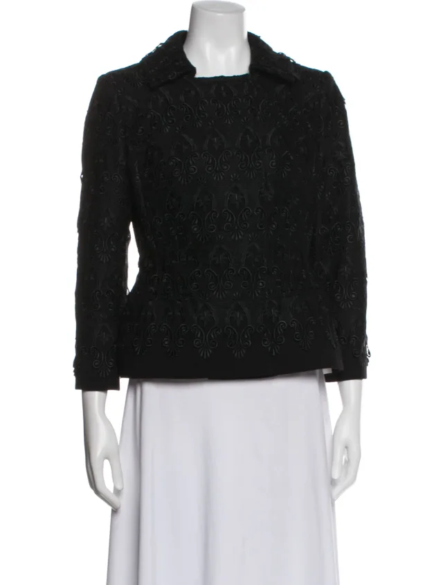 Dolce & Gabbana Virgin Wool Patterned Blazer in black Wool from The RealReal, photo 1 of 1
