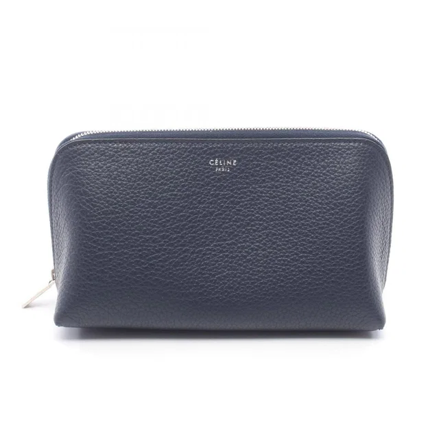 Celine Pouch Navy Leather in Navy Leather from The Reluxe