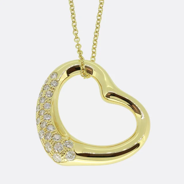 Tiffany & Co. Open Heart Diamond Pendant Necklace from The Vintage Jeweller
