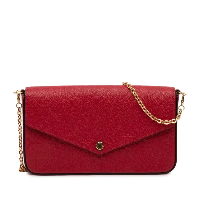 Red Louis Vuitton Monogram Empreinte Pochette Felicie Crossbody Bag in Red Leather from Designer Revival, photo 1 of 1