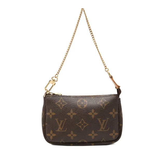 Brown Louis Vuitton Monogram Mini Pochette Accessoires Handbag in Brown Coated canvas from Designer Revival, photo 1 of 1