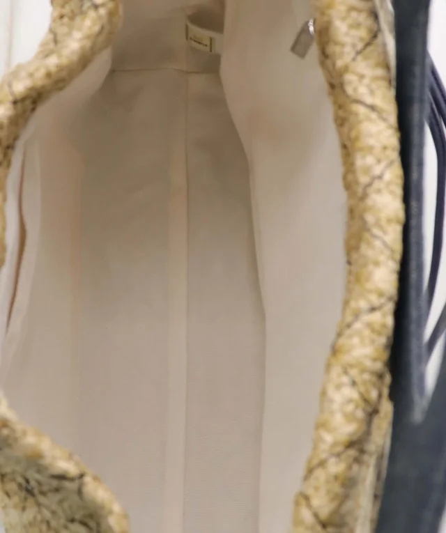 Chanel DENIM PVC Shopper Tote with Raffia Insert in Raffia from Luxury Promise, photo 9 of 12