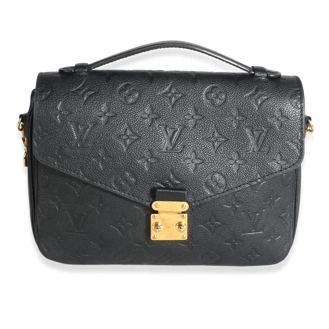 Louis Vuitton Black Monogram Empreinte Pochette Metis in Black Coated canvas from myGemma