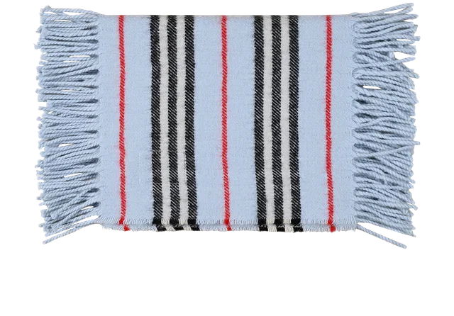 Burberry Stripe Scarf in Blue Cashmere from Designer Exchange