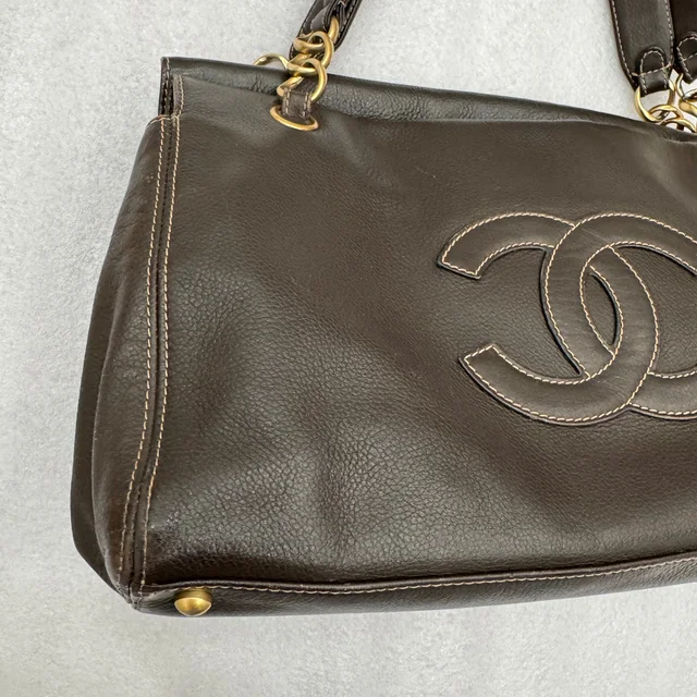 Chanel Dark Brown Lambskin Vintage CC Logo Shoulder Bag in Brown Lambskin from SparklesnDreams
