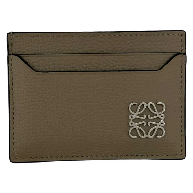 Loewe Card Case Anagram Plain Beige Leather in Beige Leather from The Reluxe