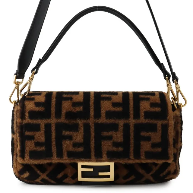 Fendi Zucca mamma bucket Brown/Black8BR600 Fur Leather in Brown Leather from GALLERY RARE, photo 7 of 15