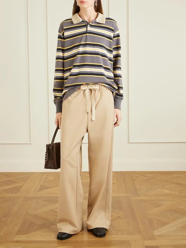 SANDERLAK Twill wide-leg pants in Beige, photo 2 of 2 from NET-A-PORTER (Canada)