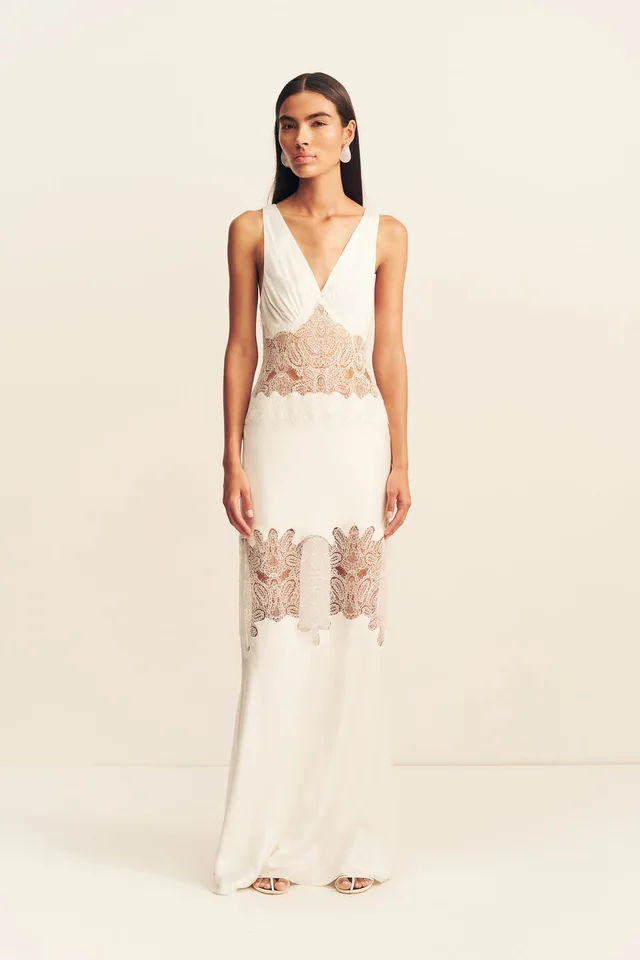 Shona Joy STRATUS PLUNGED LACE PANELLED MAXI DRESS - IVORY from Shona Joy, photo 1 of 1