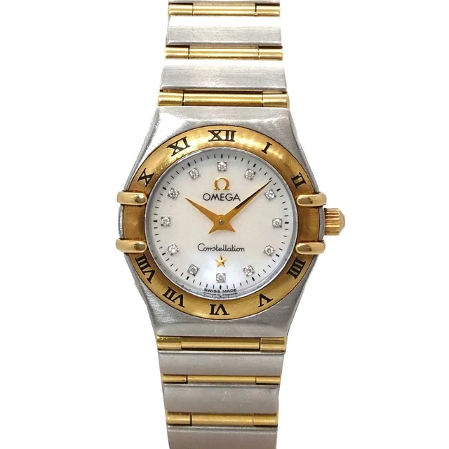 Omega Constellation mini 1262.75 12P Diamond 750 YG White Shell Dial in White from Luxury Promise