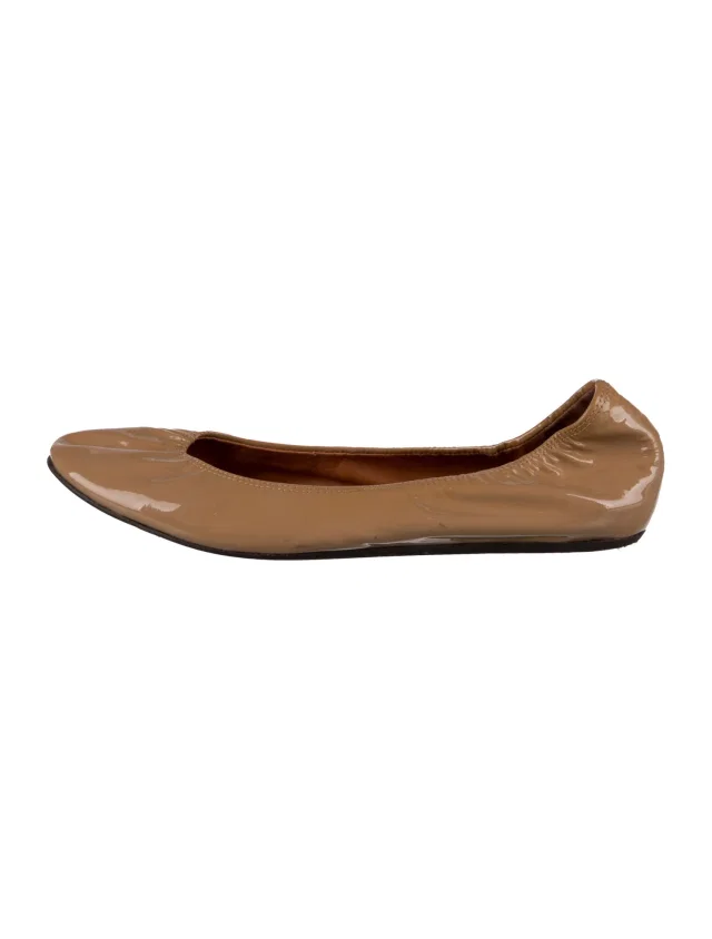 Lanvin Patent Leather Ballet Flats in orange Patent leather from The RealReal